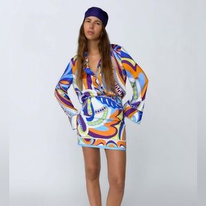 Zara printed shirt multicolored